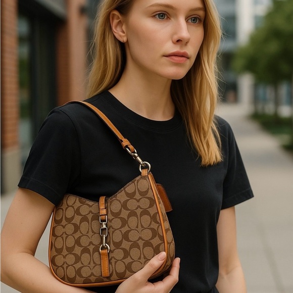 Coach Hampton Clip Signature Classic Shoulder Bag - Picture 14 of 14